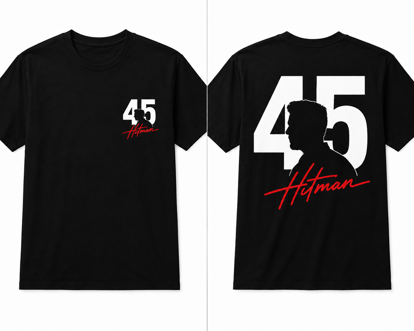 45 Hitman Graphic Printed Oversized T-Shirt – White