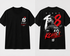 Virat Kohli 18 Graphic Printed T-Shirt black